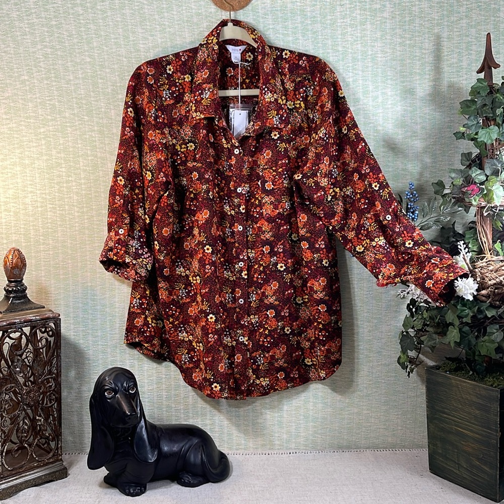 Intro Long Sleeve Button Down Blouse - Nwt - image 1